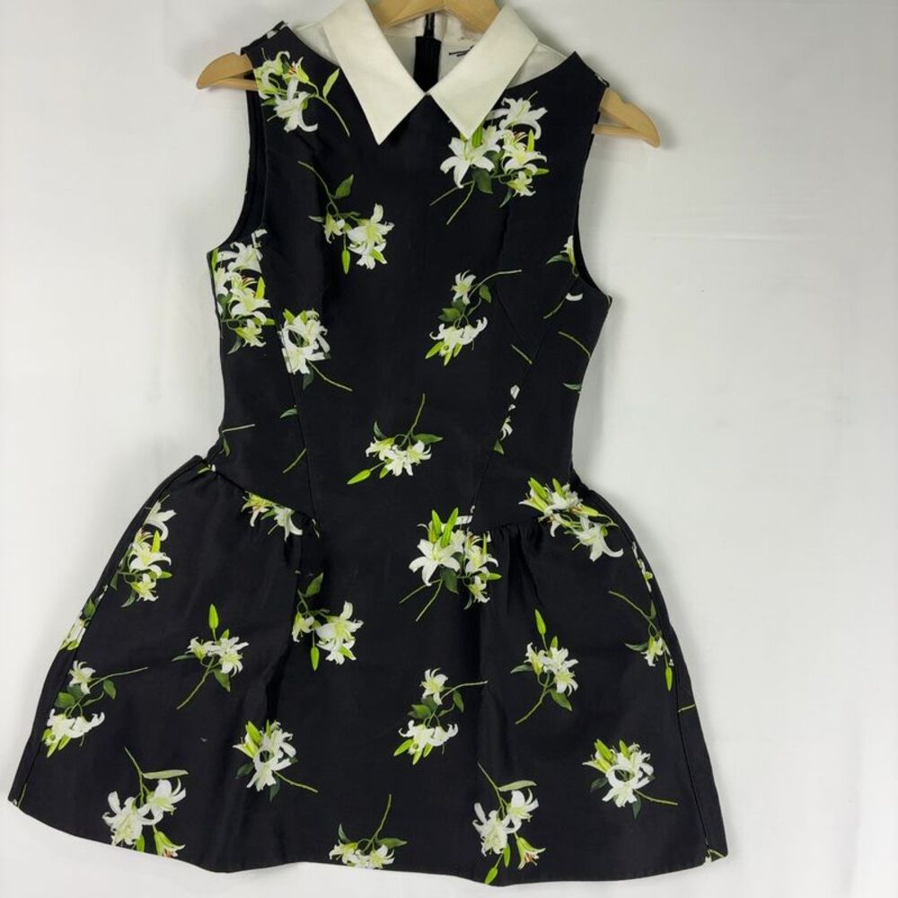 Shushu/Tong Shirt neck Patchwork Floral Mini Dress - Picture 2 of 7